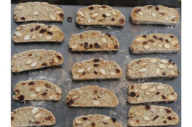 Biscotti slices after second bake
